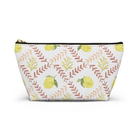 Lemon Tile Accessory Pouch w T-bottom in Pink